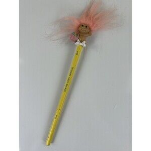 Vintage Russ Troll Pink Hair Pencil Topper Easter Basket Doll You're Special